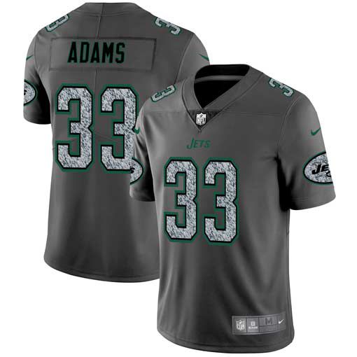 Men New York Jets #33 Adams Nike Teams Gray Fashion Static Limited NFL Jerseys